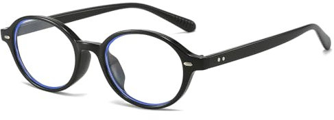 YAMEIZE Oval Blue Light Blocking Glasses for Women Small Oval Frame Eyeglasses Anti Fatigue for Computer Gaming Glasses