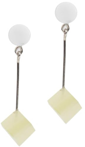 Marble Stories Hängende Ohrringe – kleines hängendes Design, One Size, Marmor, Kein Edelstein (White & Green)