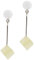 Marble Stories Hängende Ohrringe – kleines hängendes Design, One Size, Marmor, Kein Edelstein (White & Green)
