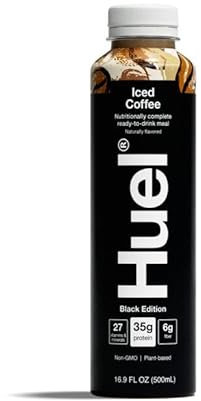 Huel Black Edition Ready-to-drink, 8 x 500ml Bottles, Protein Shakes, Iced Latte High, High Protein Drink, 35g Protein Per Bottle, Rich in Vitamin D, Fatty Acids, Calcium, Ready Meals