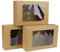 GXFCING 24 Stück Braune Tortenschachtel mit Sichtfenster 22,9 x 15,3 x 6,4cm Kuchenboxen Gebäckkarton Geschenkbox für Weihnachten Party Plätzchen Kuchen Cookie Muffin Kekse Cupcake Transportbox