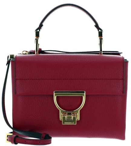 Coccinelle Leder Umhängetasche Abendtasche Arlettis Handbag Grainy Leather Sangria beere