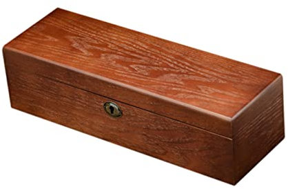 LIFKOME Holzuhrenbox Braun Geteilt Uhrenbehälter Einzeln Schutzhülle Für Uhren Schmuckbox Aufbewahrungsbox Für Einzelne Uhr