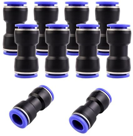 10 conectores neumáticos de 14 mm, conector neumático Push In acoplamiento rápido, 14 mm, acoplamientos rápidos, herramientas neumáticas para conexión rápida de aire comprimido