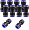 Lot de 10 raccords pneumatiques 14 mm - Raccord rapide pneumatique droit - 14 mm - Outils pneumatiques pour raccords rapides à air comprimé