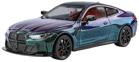 1 24 Für BMW M4 G82 Coupe Legierung Sportwagen Modell Diecast Metall Fahrzeuge Auto Modell Sound Licht Sammlungen Druckgussmodelle Motorfahrzeuge(Purple)