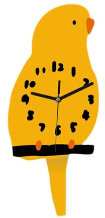 Colcolo Animal Wall Clock Kinderzimmer Uhr Room Dekorationen Tierkollektion Nicht tickende Dekoration für Kindergärtenbadezimmer Schlafzimmer, Gelb
