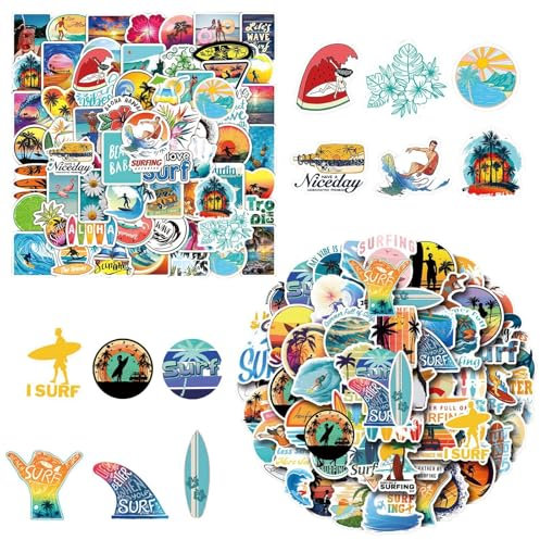 EHDWXVZM 155 Sommer -Surfenaufkleber, Kreative Cartoon -Graffiti -Aufkleber, Lustige Sammelalbum -Aufkleber, DIY Skateboard Computer Water Cup Dekoration.