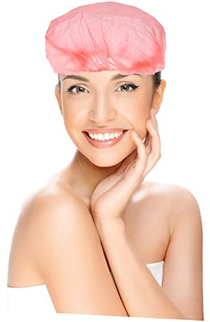 SHERCHPRY Cuffia da Doccia Monouso in Pe 100pezzi Protezione Chioma Rosso per Donne Doccia Wellness
