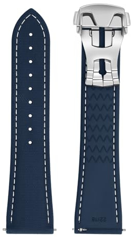 ULLCHRO Correa Reloj 20mm 22mm Silicona de Caucho FKM, Correa Smartwatch Impermeable, Repuesto para Hombre con Liberación Rápida, Correas de Reloj
