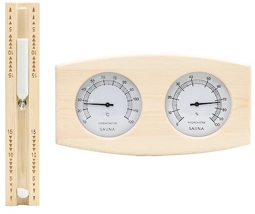 Générique Ensemble 2 en 1 hydrothermographe et minuterie à Sable de Sauna,Maison & Jardin,Piscine & Spa,Accessoires de Sauna,0.7 KG,51686