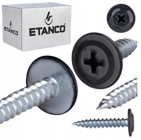 ETANCO GM-S selbstschneidende Blechschrauben Flachkopf 4,2 x 16 mm (RAL 7016 Anthrazitgrau)