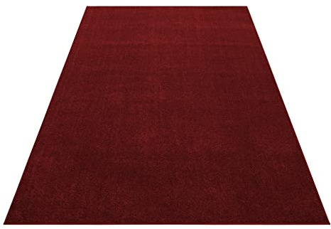 KADIMA DESIGN Designteppich Unifarben Zeitlos Pflegeleicht Praktisch Waschbar Belastbar Strapazierfähig Rot 140x200 cm Wohnzimmer Flur Oeko-TEX Schadstoffgeprüft Diele Schnelltrocknend | Main