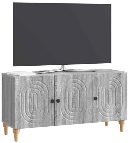 vidaXL TV-Schränk Graues Sonoma 99 x 34,5 x 50 cm Holzwerkstoff, Moderner TV-Ständer, geräumiger Wohnzimmerschrank, praktische Medienkonsole, viel Stauraum