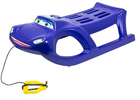 Prosperplast Trineo Zigi-Zet-en Forma de Coche, con Deslizadores de Acero y Cuerda, Azul, 91.3x44.9x29.1 cm