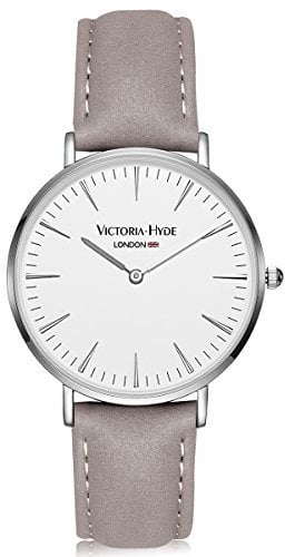 VICTORIA HYDE Unisex Uhr Analog Quarzwerk Uhren Herren Damen Armbanduhr Minimalistische Damenuhr mit Lederarmband