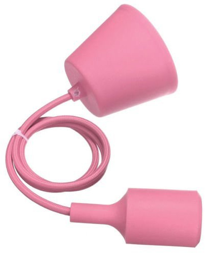 DOBO® E27 portalampada pendente soffitto porta luce sospensione Lampada Silicone tela (Rosa)
