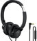 Soundmagic P22C Lightweight On Ear Headphones Wired with Microphone Comfortable and Portable HiFi Stereo Headset with Noise Isolation Foldable Design Black