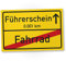 DankeDir! Führerschein (Fahrrad) Schild Ortsschild - Geschenk bestandenen Führerscheinprüfung Fahrprüfung - Führerscheinneulinge - Glückwunsch KFZ Auto Führerschein