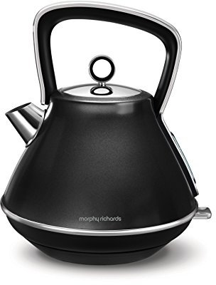 Morphy Richards Evoke Pyramid Kettle Black 3000W 1.5L 2 Year Guarantee