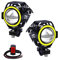 Biqing LED Feux Additionnels Moto Phare Antibrouillard Jaune,U7 Feux de Brouillard Rond Voiture Phare Avant de Moto 1 Modes 12V 24V Universel LED Lampe Lumière Auxiliaire de Conduite Avec Interrupteur