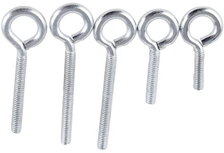 Liujiami Viti Occhiello Rotondo Ganci Bullone - M3 M4 M5 M6 M8 Viti in Ganci Zinco Bianco Anello ad Anello Bullone con Occhi Tondi Vite con Occhiello