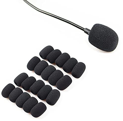 SHULLIN 20 Stück Mikrofon Wind Filter Ersatz-Windschutz aus Schaumstoff Windschutz-Schaumstoffhüll Mini-Mikrofon Headset Windschutzscheibe für Revers-Mikrofone Mikrofon und Headset (schwarz)