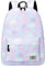 Lohol Leichter Schulrucksack für Mädchen, Kinder-Schulranzen-Rucksack mit Galaxie Aufdruck (Rosa)