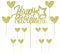 Siipoo Gold Glitter Happy Retirement Cake Toppers with Heart Cupcake Toppers Retirement Theme Party Cake Decoration Supplies - Pack of 13