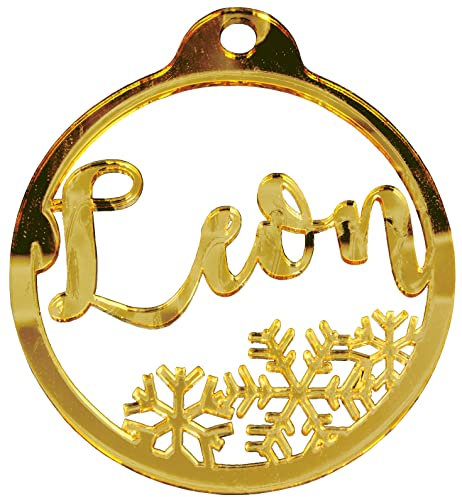 Personalisierte Weihnachtskugel Glamour Spiegeleffekt Anhänger Glas Geschenk Jeder Name Hängende Baumschmuck Xmas Acryl Dekor (Gold)