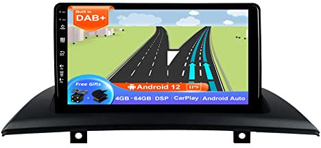 JOYX Android 12 IPS Autoradio Passt für BMW X3 E83 (2004-2012) - Eingebaut DAB - Kabellos Carplay/Android Auto - [4G+64G] - LED Kamera + MIC - 9 Zoll 2 Din - SWC DSP WiFi Fast-Boot 360-Kamera AHD 4G