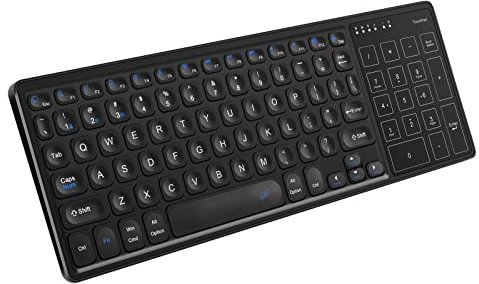 LAURAG Keyboard,Wireless Dual-mode Keyboard 2.4G/BT Wireless Connection Ergonomic Design with Touchpad Wide Compatibility