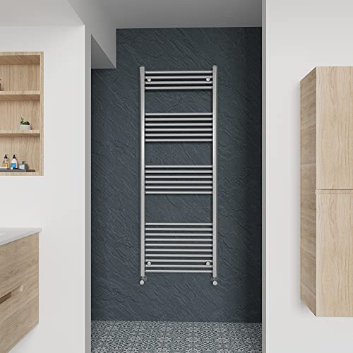 Warmehaus Straight Heated Towel Rail Chrome Bathroom Ladder Style Radiator Central Heating 1600x600mm