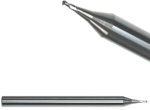 VHM Micro Radiusfräser ballnose end mill Mini Radiusfräser Ø 0,2-0,9 - VHM für NE-Metalle (Alu, Messing, Kunststoffe), R 0,25 / Ø 0,5