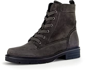 Gabor Damen Schnürstiefeletten - Schnürboots mit Wechselfußbett - Herbstschuhe & Winterschuhe Damen - Blockabsatz - Grau Pepper