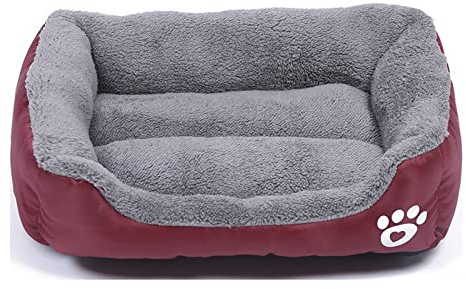 Lit pour Chien et Chat de Petite Race Coussin de Couchage pour Chien Panier Doux et Lavable Canapé pour Chat vin Rouge Taille 2XL