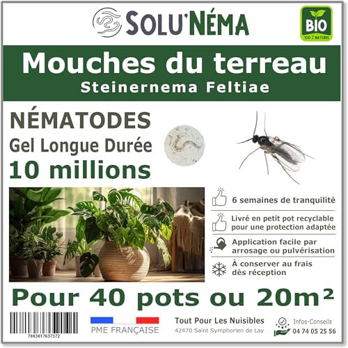 SOLUNEMA - Nématodes Contre Les larves des Mouches du Terreau - 10M Longue Durée