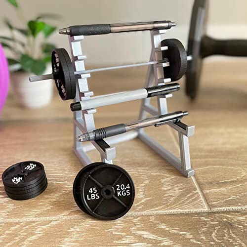Tioheam Squat Rack Stifthalter, Langhantel-Stifthalter, Stift-Organizer-Aufbewahrung, Schreibtisch-Organizer, Mit Hanteln Und Gewichten Zur Stiftaufbewahrung, Dekoration