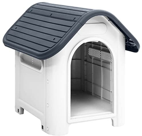 Hundehütte, grau, 59 x 75 x 66 cm, Polypropylen, Artikelfarbe: Grau und Weiß