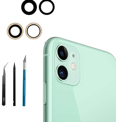 Mingxiong 2Pcs/Set 11 Rear Back Camera Glass Lens Replacement for iPhone 11 Camera Glass Lens Replacement Repair Tool Kit Set,Anti-Lens Scratch