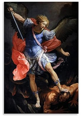 NgAnoh St. Michael Erzengel von Guido Reni Leinwand gedruckt Poster Kunst Leinwand Malerei Dekor Wanddruck Foto Geschenke Zuhause Moderne Dekorationen 20 x 30 cm