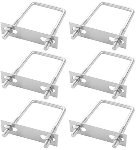 APACALI 6 tornillos M8, 60 x 120 mm, tornillos en U, acero inoxidable M8, pernos en U con tuerca placa de marco, arandela, perno de aro para remolcar coches, barcos, reparación de tuberías