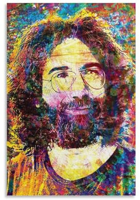 SECOLI Jerry Garcia Buntes Porträt Kunst Leinwand Poster Dekorative Malerei Wandkunst Bild Druck Moderne Dekor Unrahmen-Stil 50 x 75 cm
