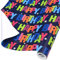 ADQUATOR 10m×43cm Roll of Black Happy Birthday Colorful 80g Wrapping Paper, 100% Recyclable ECO Gift for Birthday Present Party Decorations