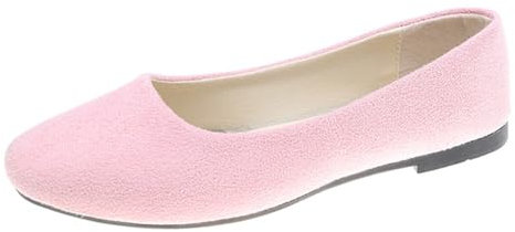 Rojeam Ballerines Femme Chaussures Plates Classiques Élégant Flats avec Semelle Souple Rose Clair 42 EU
