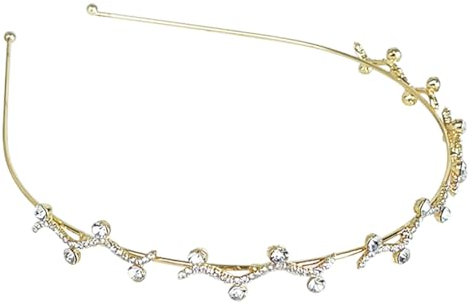 scicent Hairband Rhinestone Bridal Headband Gold Crystal Hair Bands for Women Pearl Wedding Headpieces for Bride Hair Accessories for Prom Birthday Party - 23621