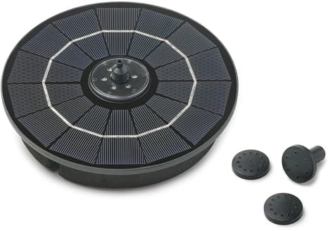 Pontec PondoSolar LED Island - Solarwasserspielpumpe mit LED und Akku, Solar-Fontäne, für Teich und Kleingarten