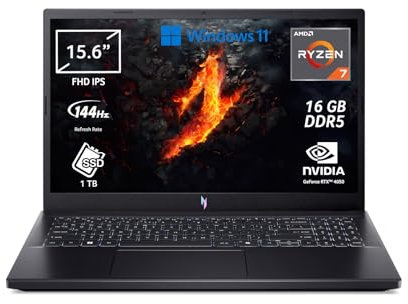acer Nitro V 15 ANV15-41-R653 Notebook Gaming, Processore AMD Ryzen 7 7735HS, Ram 16 GB DDR5, 1024 GB SSD, Display 15.6 FHD IPS 144 Hz LED LCD, NVIDIA GeForce RTX 4050 6 GB, Windows 11 Home