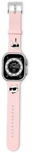 CG MOBILE Karl Lagerfeld KLAWMSLKCNP Bracelet de montre 3D en caoutchouc pour Apple Watch 38/40/41 mm Rose, Silicone
