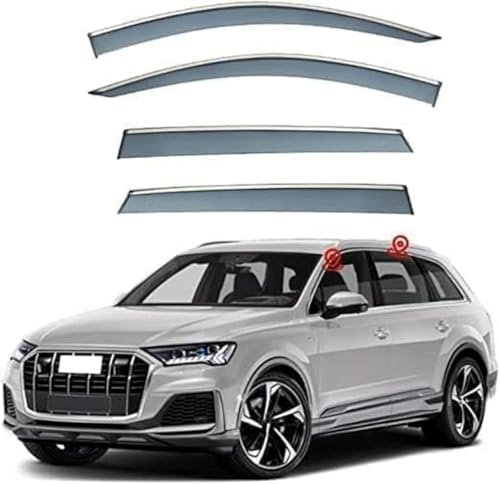 RESKIU 4 Stück Windabweiser Auto, Für Audi Q7 2016+ Regenabweiser Autofenster Regenschutz Autofenster visiere Autozubehör